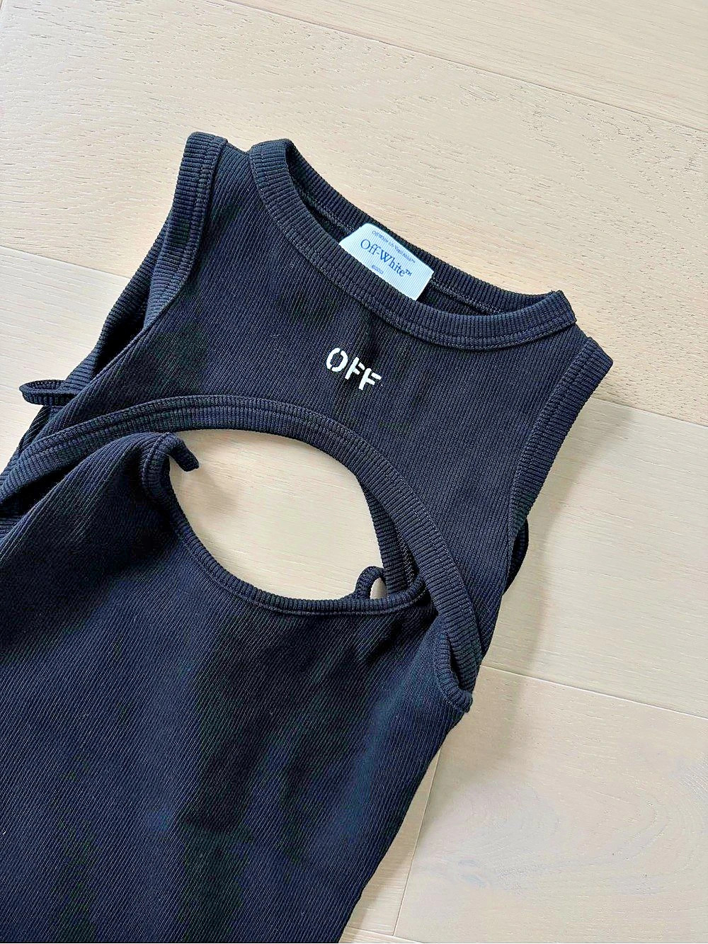 Off-White Cut-Out Detailed Sleeveless Mini Dress Black xs